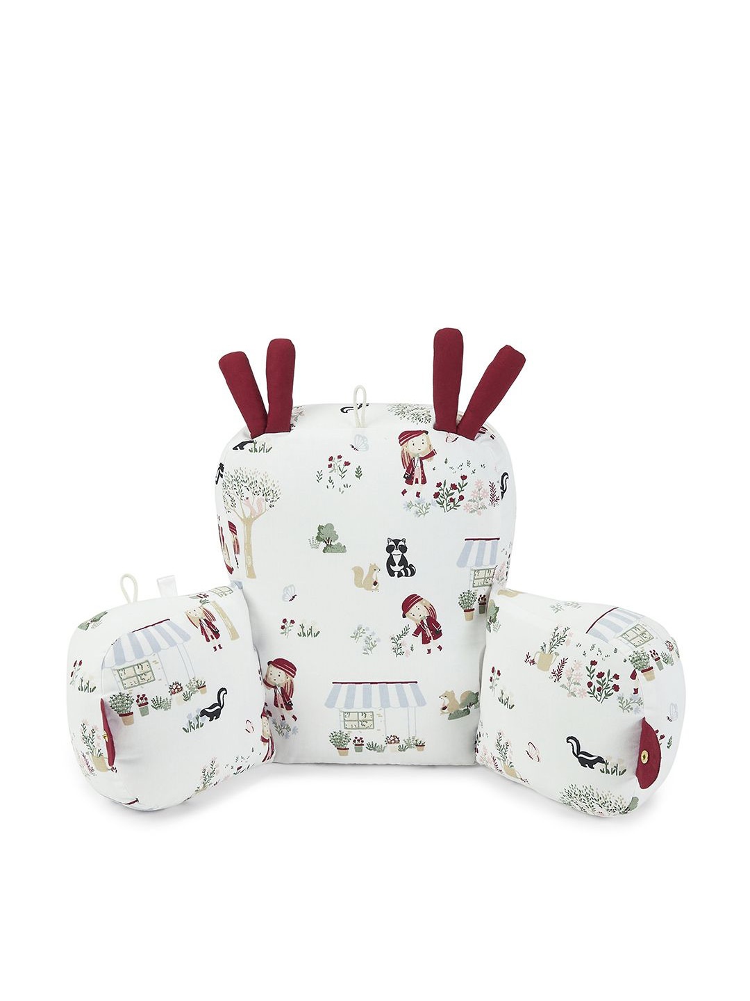 

haus & kinder Infants Printed Pram Pillow Cum Baby Seat, White