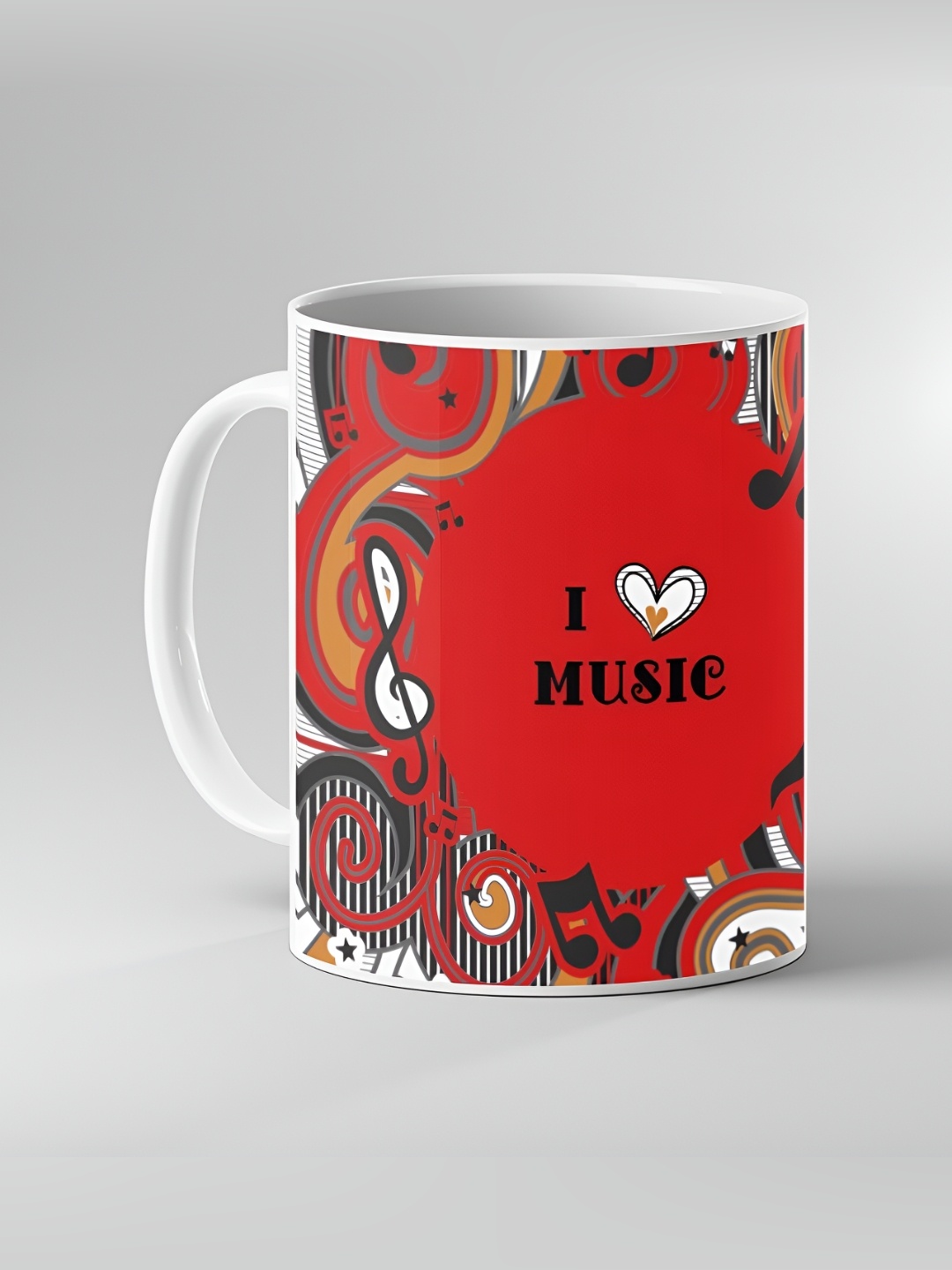 

Keviv White & Red Text or Slogans Printed Ceramic Glossy Mug 325ml