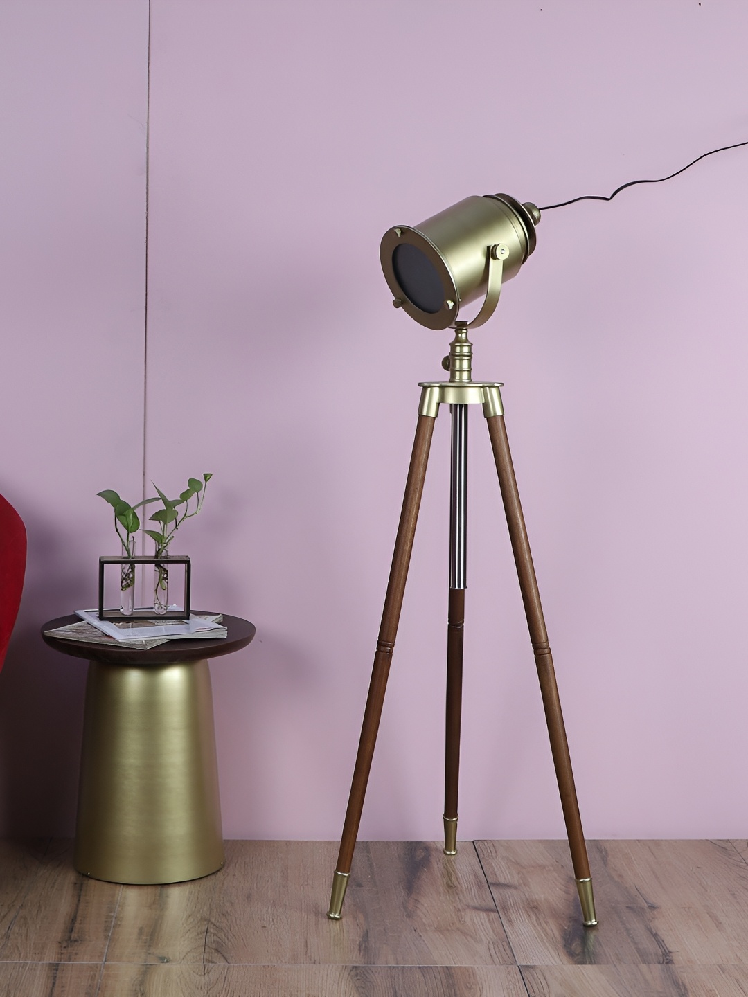 

pristine interiors Brown Wooden Photographers Spot Light Floor Lamp