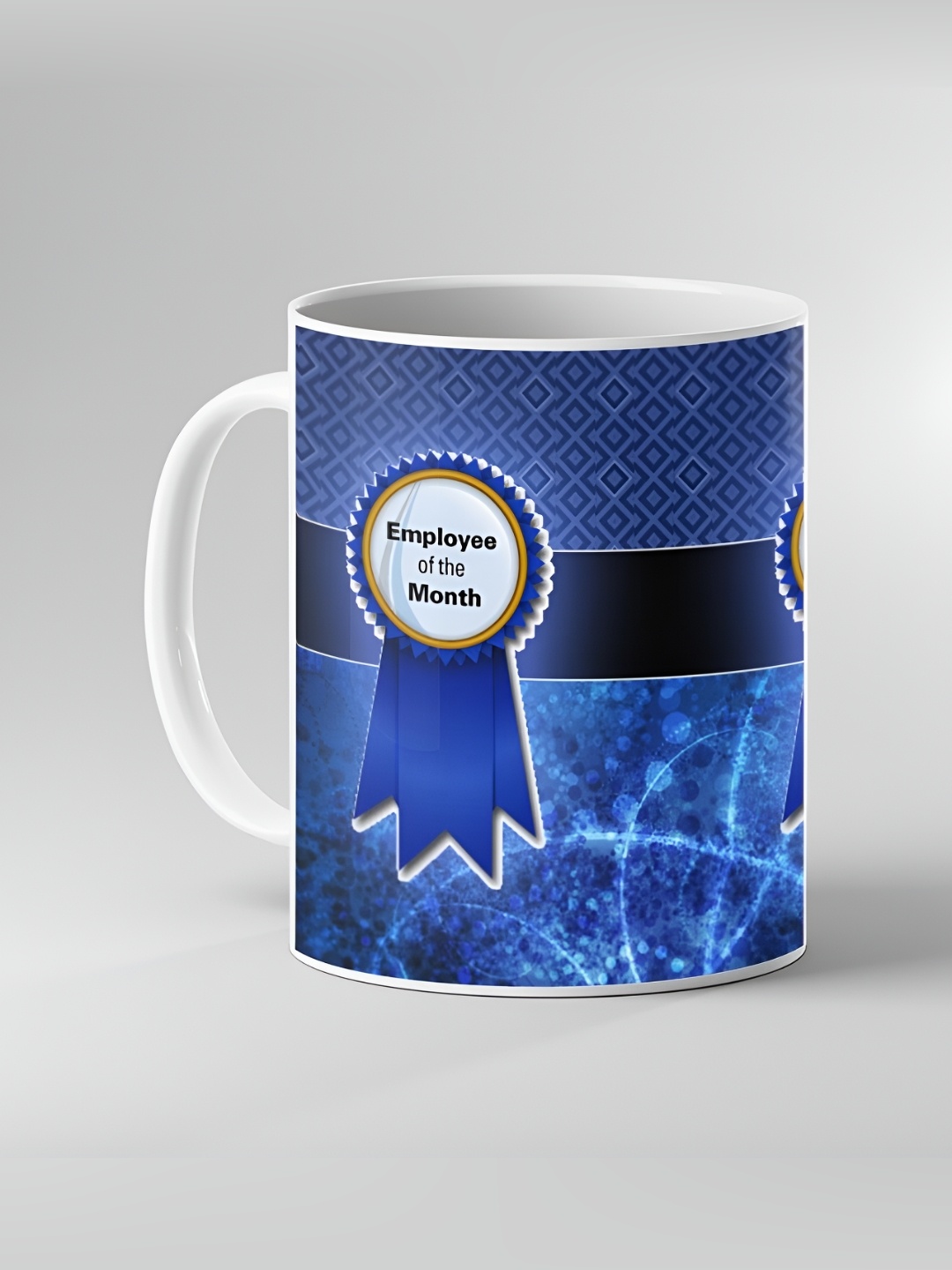 

Keviv White & Blue Text or Slogans Printed Ceramic Glossy Mug 325 ml