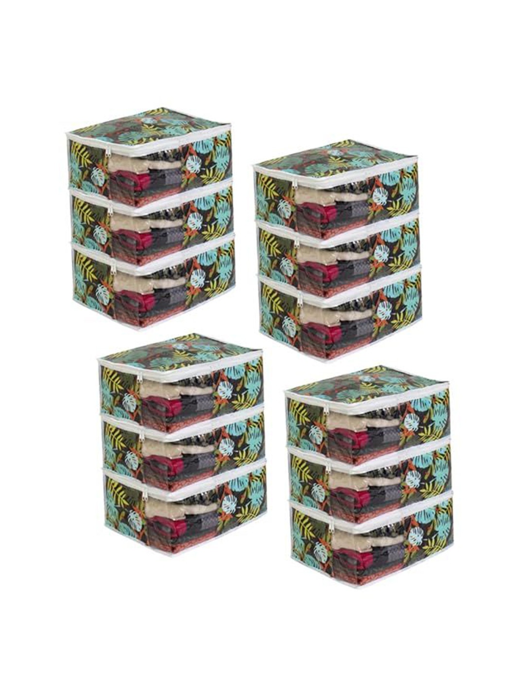 

prettykrafts Black 12 Pieces Reusable Multi-Utility Organisers