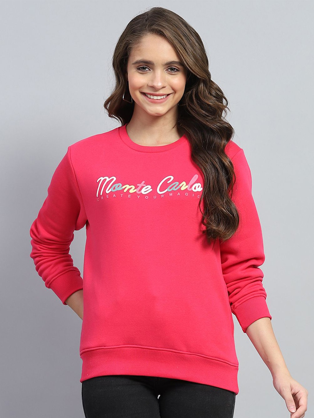 

Monte Carlo Women Printed Sweatshirt, Red