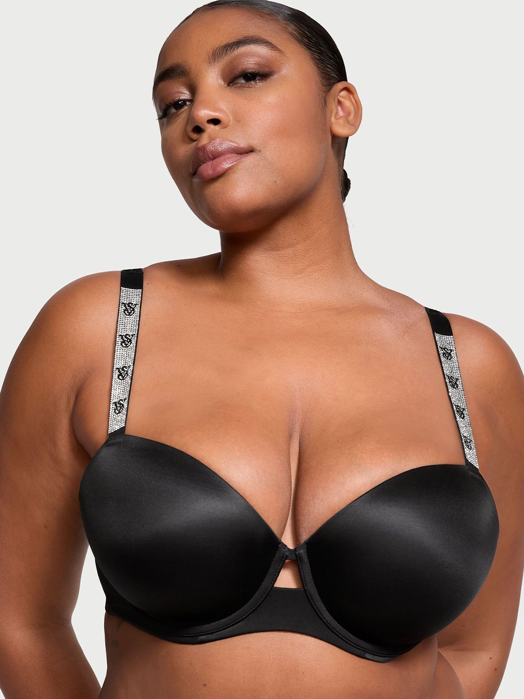 

Victoria's Secret Medium Coverage Underwired Lightly Padded T-shirt Bra, Black