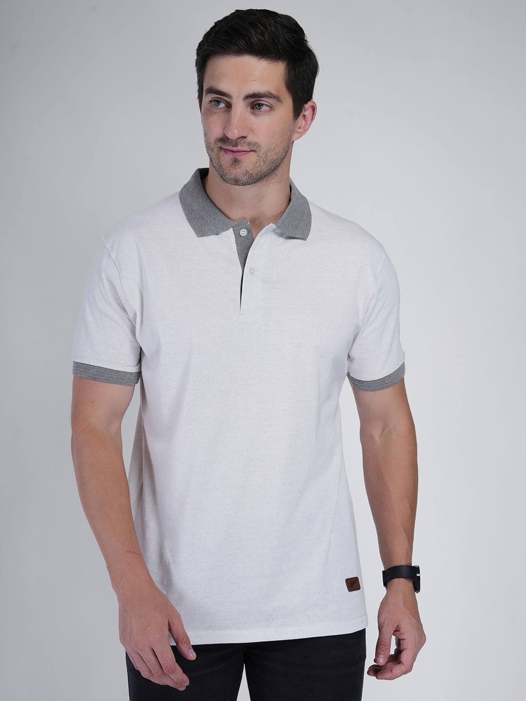 

Polo Plus Men Bio Finish Solid Polo Collar Cotton T-shirt, White