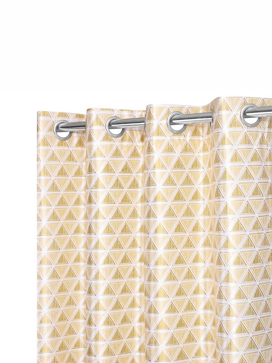 

REYANSH DECOR Yellow & Brown 2 Pieces Geometric Printed Room Darkening Window Curtains