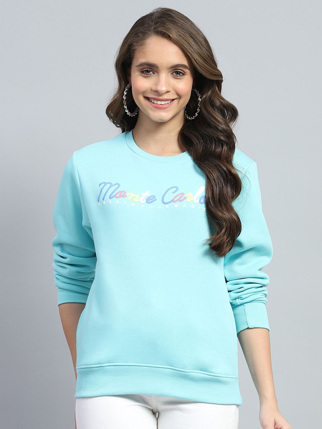 

Monte Carlo Women Printed Sweatshirt, Blue