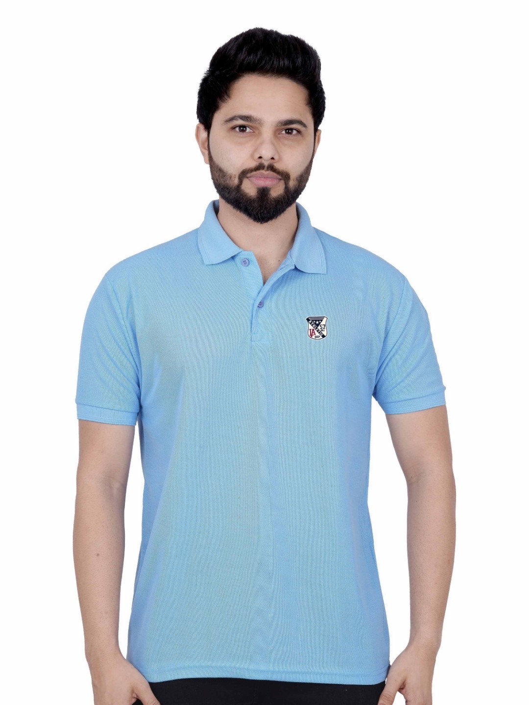 

LA MILANO Men Polo Collar Slim Fit T-shirt, Blue