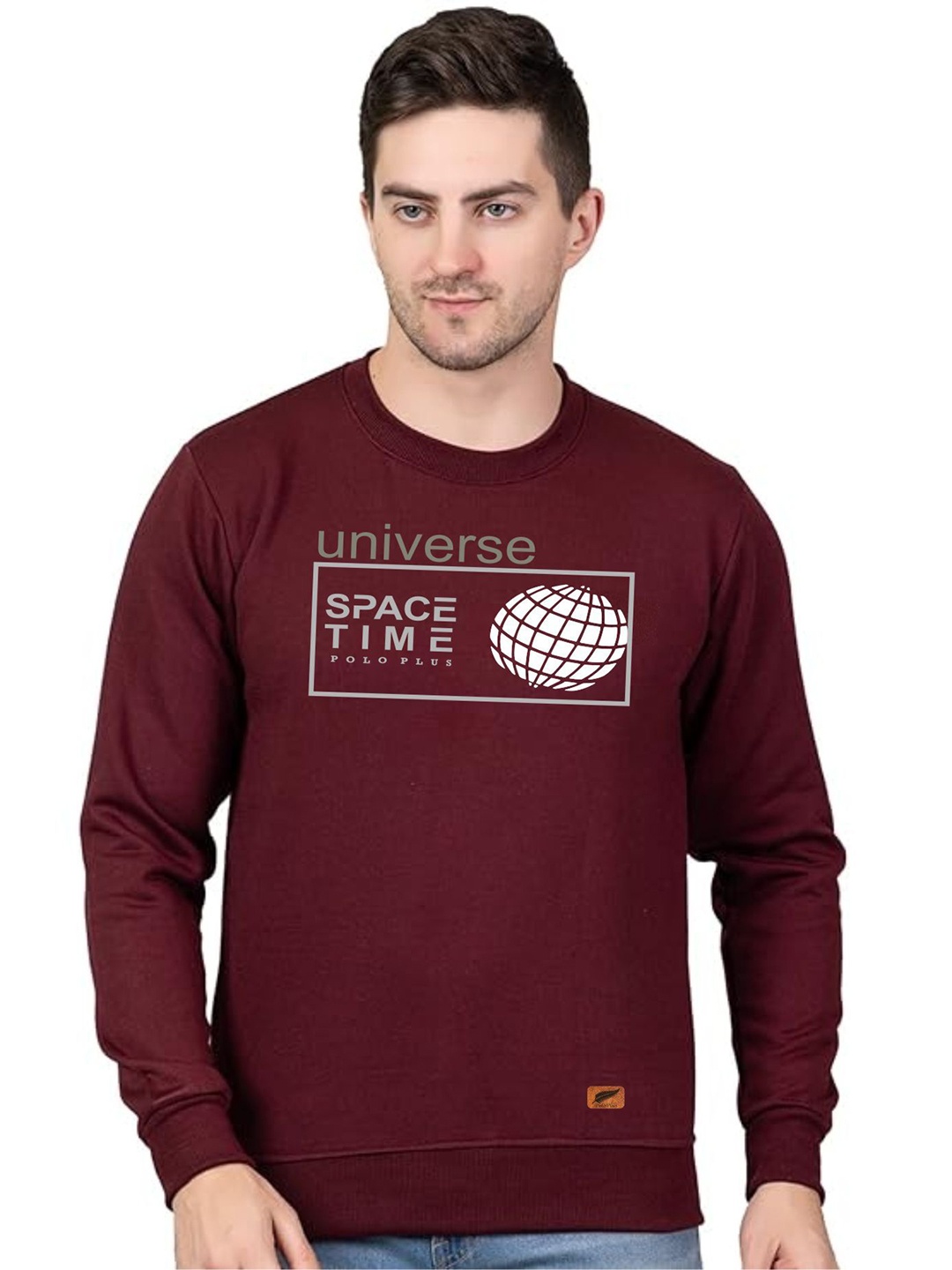 

Polo Plus Men Graphic Printed Pullover Sweatshirt, Maroon