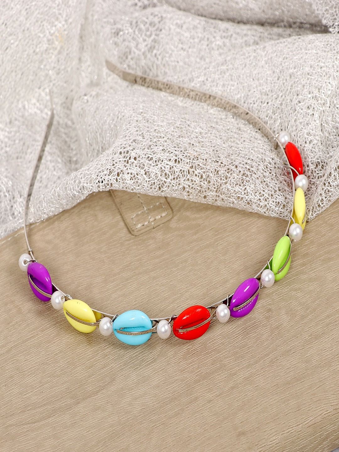 

UNIVERSITY TRENDZ Women Beaded Hairband, Silver