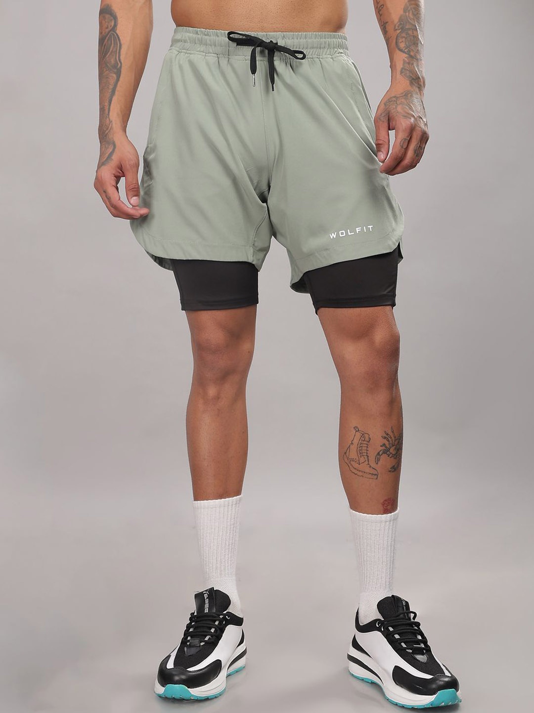

WOLFIT ATHLEISURE Men Skinny Fit Training or Gym Sports Shorts, Sea green