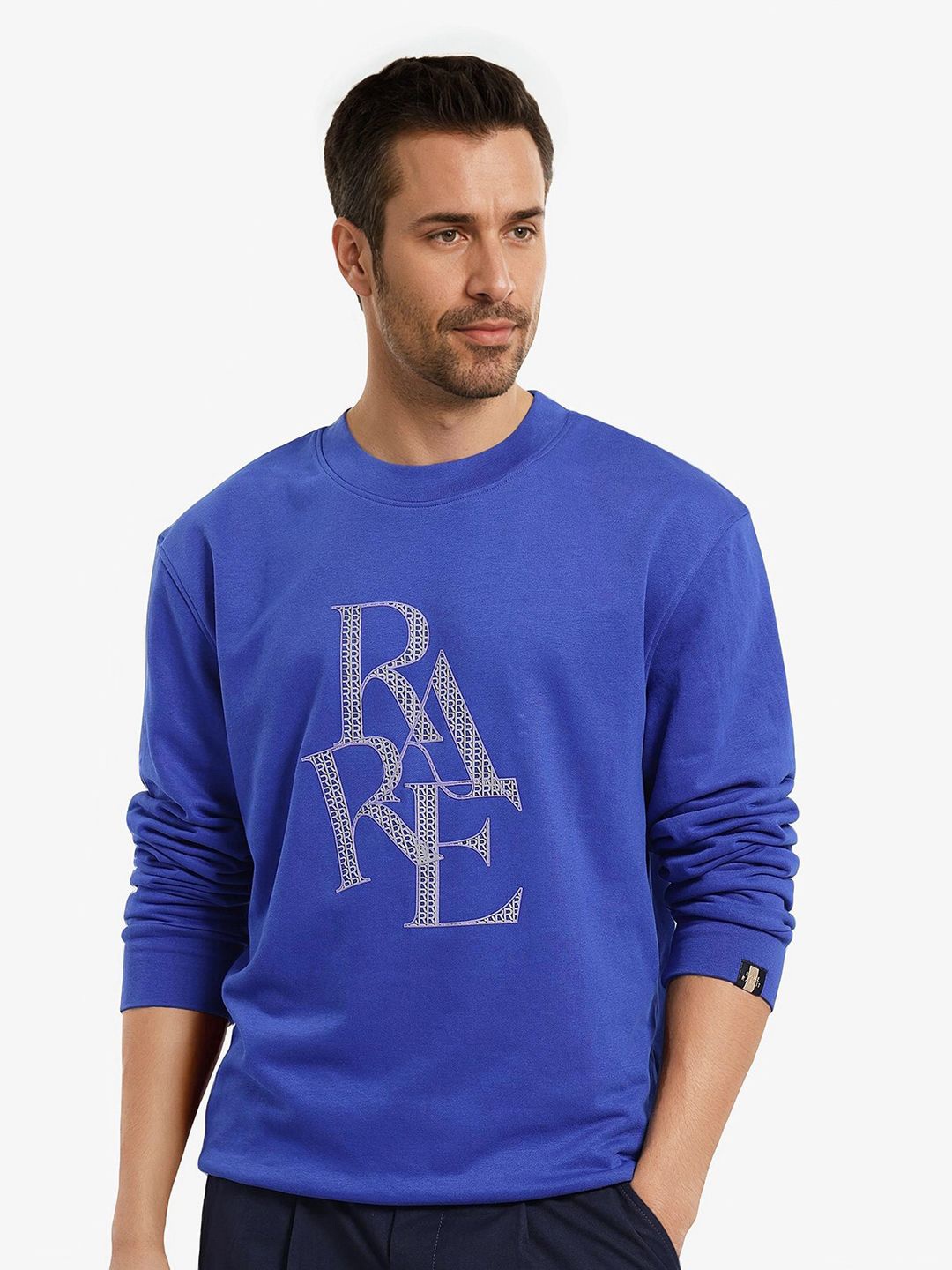 

RARE RABBIT Men Printed Sweatshirt, Blue