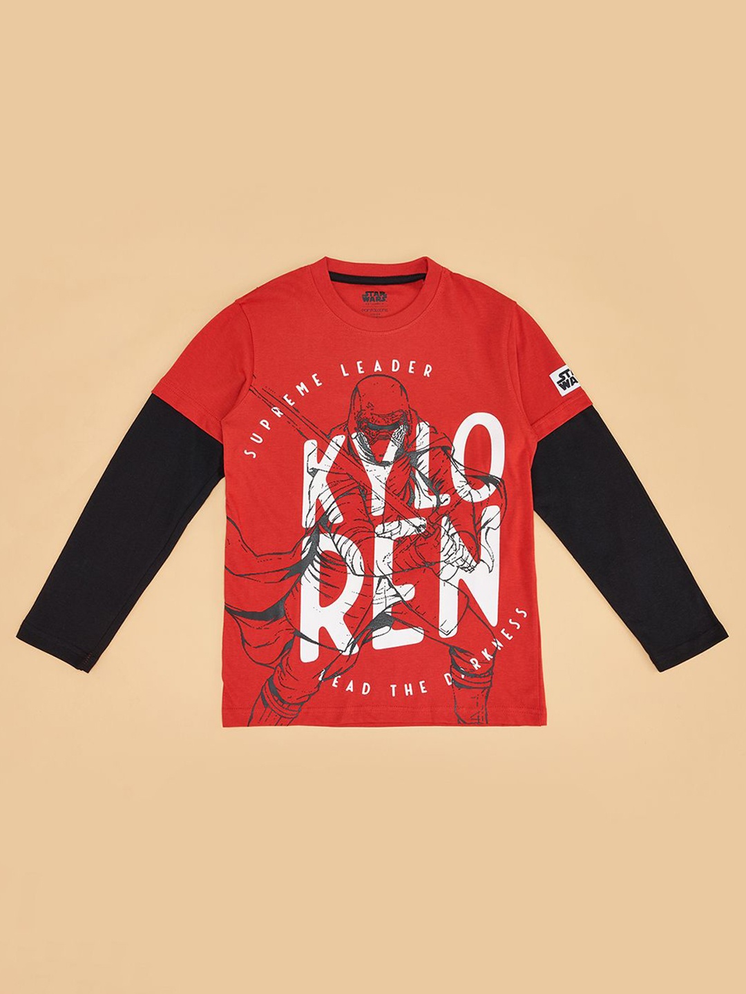 

Pantaloons Junior Boys Typography Printed Round Neck Cotton T-shirt, Red