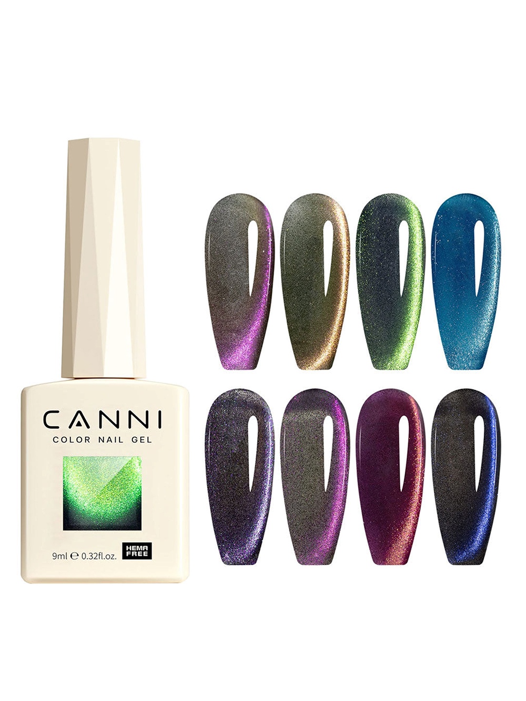 

CANNI Set Of 8 Color Nail Gel Polish-9ml Each-Starry Sky Miracle Collection-13031Ek, Blue