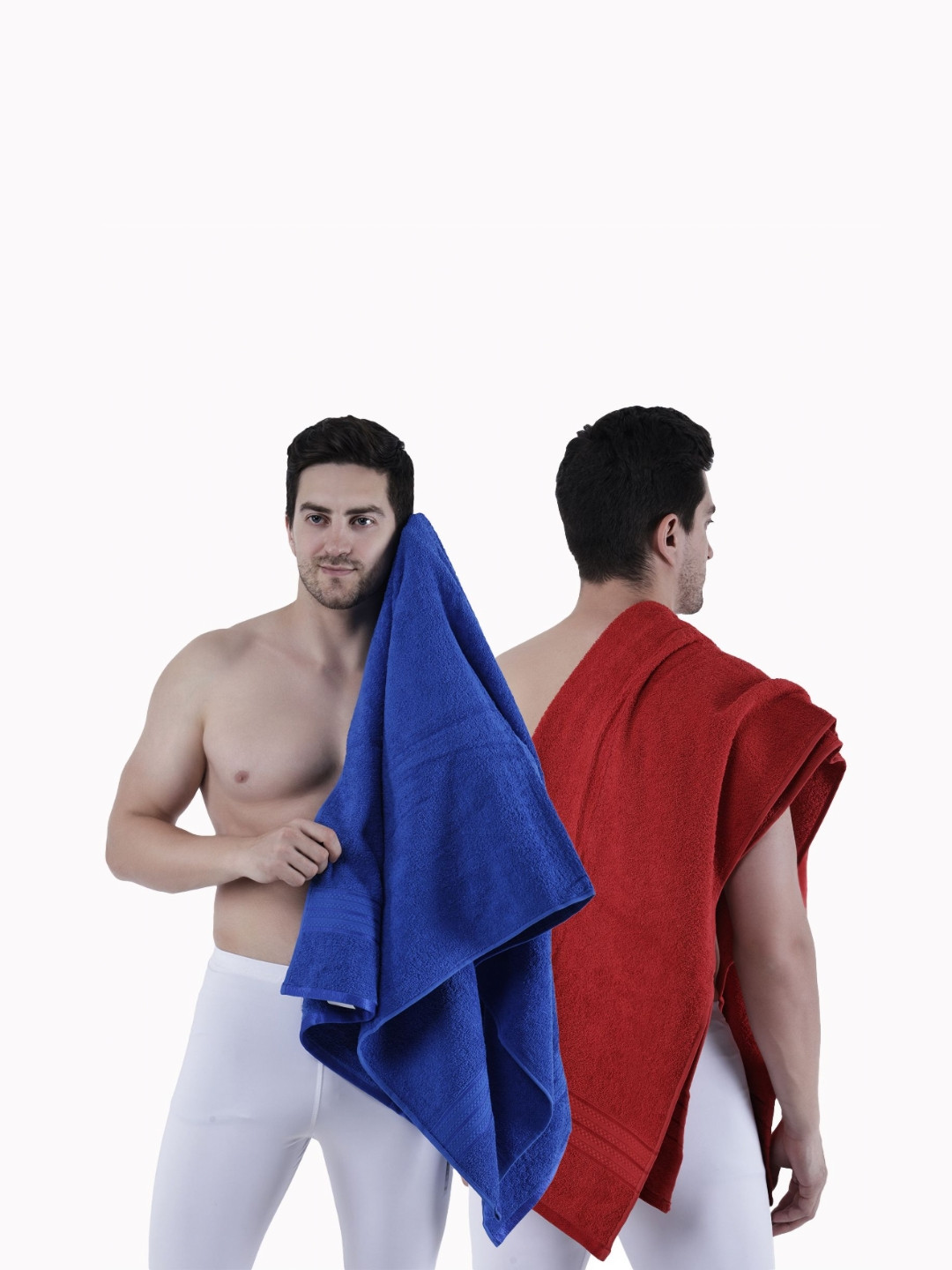 

Dollar Blue & Red 2 Pieces Cotton 400 GSM Bath Towels