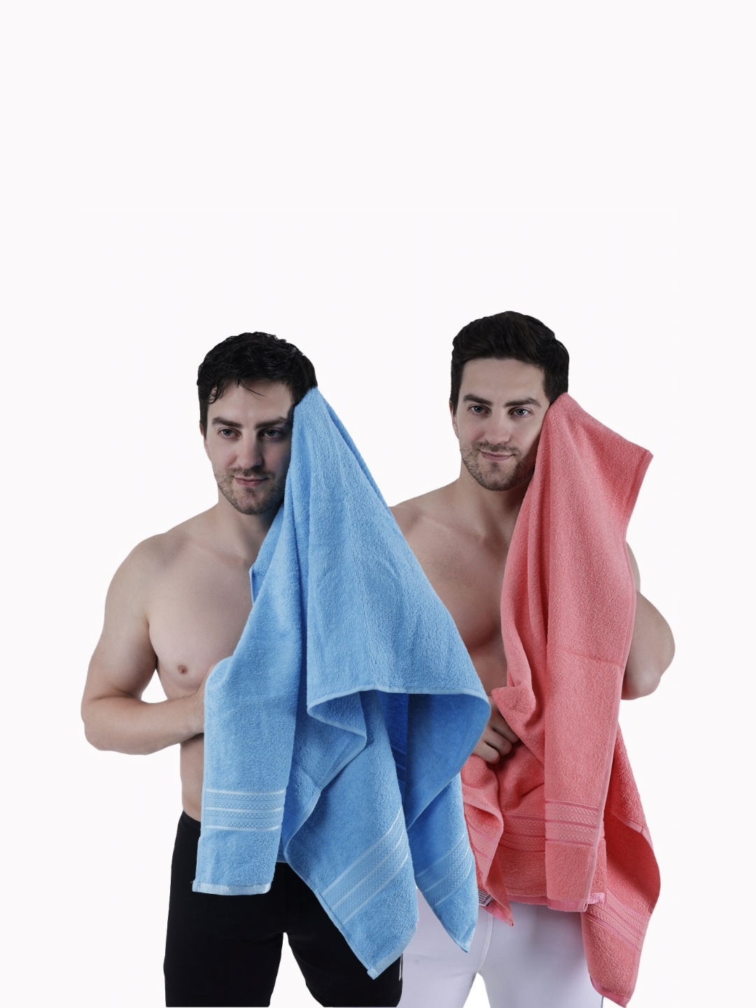 

Dollar Blue & Pink 2 Pieces Cotton 400 GSM Bath Towel