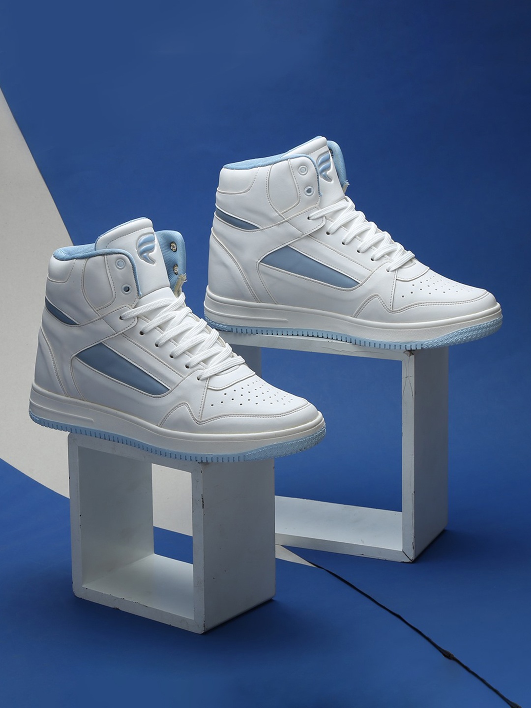 

Field Care Men Colourblocked Lace-Up High-Top Sneakers, White