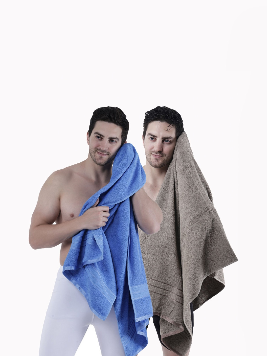 

Dollar Grey & Blue 2 Pieces Cotton 400 GSM Bath Towel