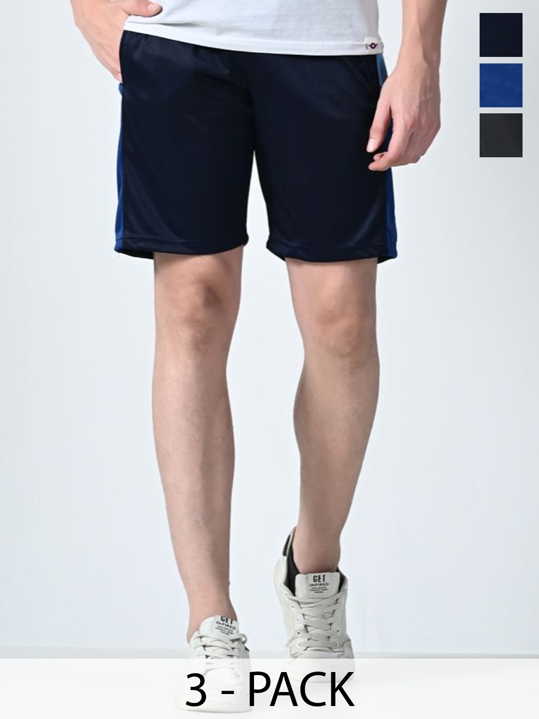 

BAESD Men Pack Of 3 High-Rise Regular Fit Shorts, Black