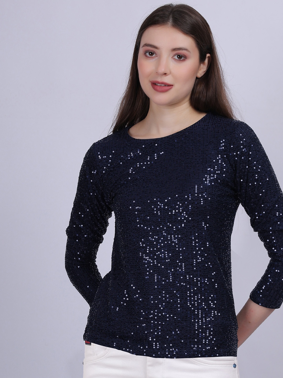 

Aumbe Embellished Top, Navy blue