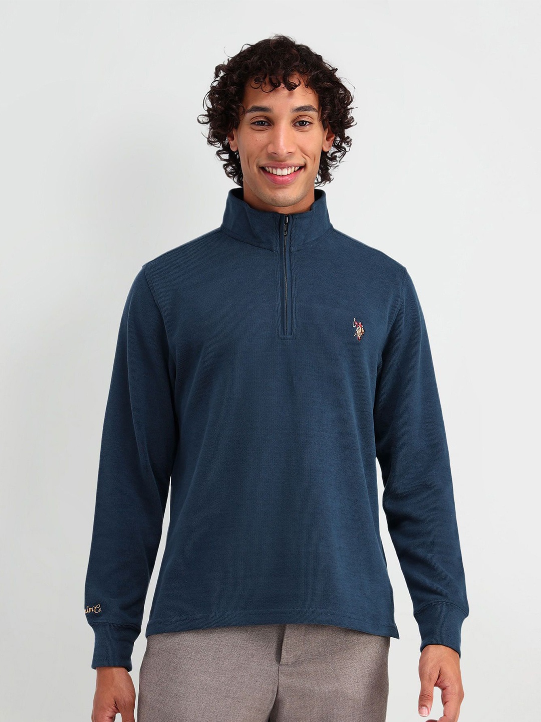 

U.S. Polo Assn. Denim Co. Men High Neck Regular Fit Sweatshirt, Blue