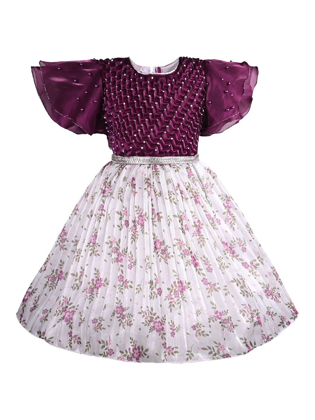 

Wish Karo Floral Print Fit & Flare Dress, Purple