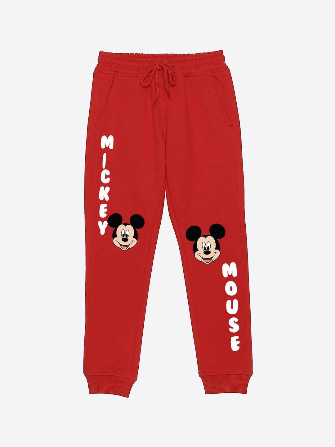 

YK Disney Boys Mickey & Friends Printed Mid-Rise Track Pants, Red