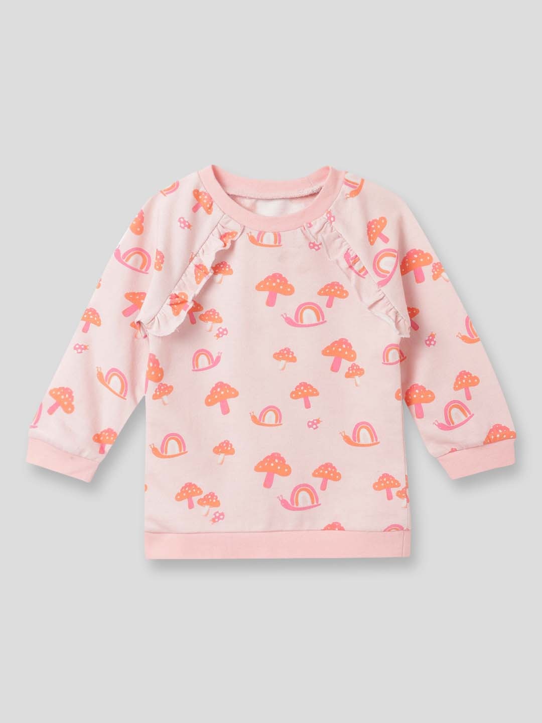 

Somersault Girls Graphic Printed Pure Cotton Pullover Sweatshirt, Pink