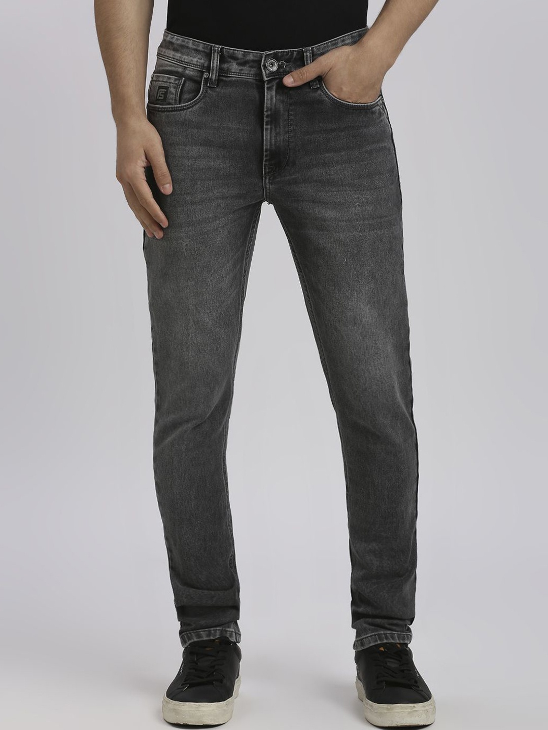 

ROCKING SWAMY Men Mid-Rise Smart Slim Fit Easy Wash Chinos Trousers, Grey