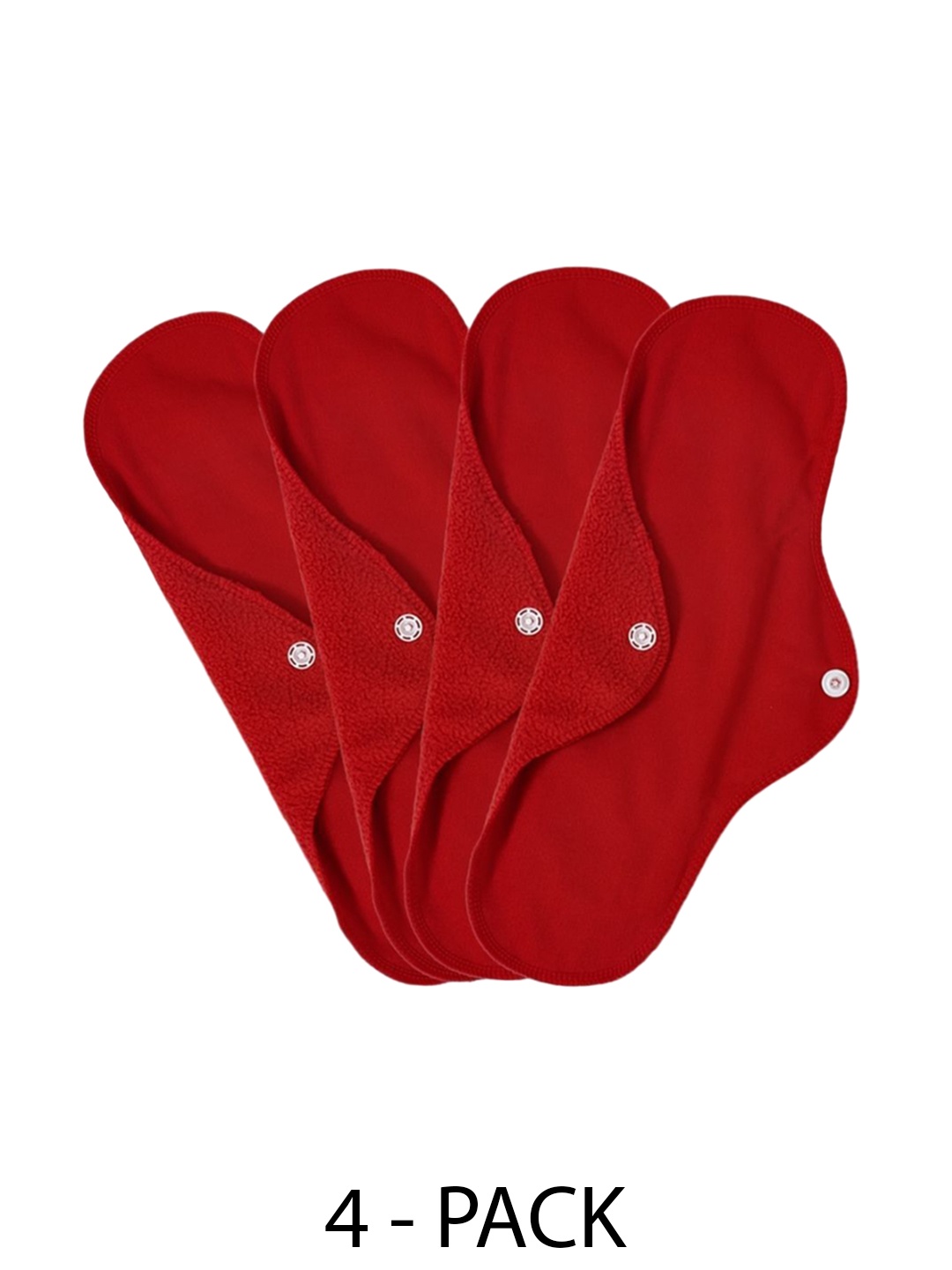 

CareDone 4Pcs Washable and Reusable Leakproof Sanitary Cloth Pads, Red