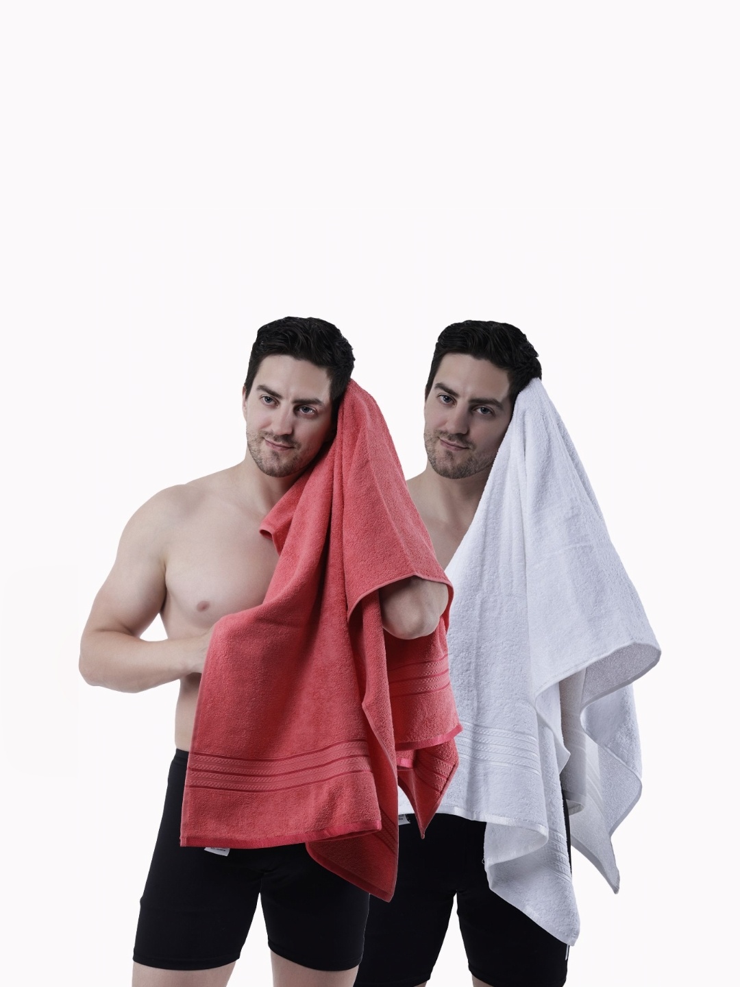 

Dollar White & Pink 2 Pieces Cotton 400 GSM Bath Towel