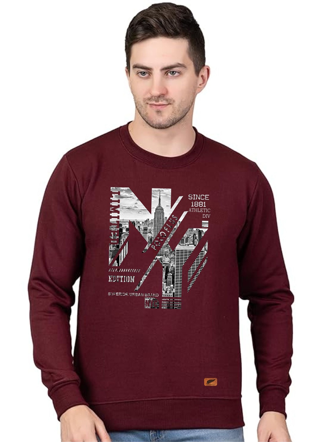 

Polo Plus Men Graphic Printed Pullover Sweatshirt, Maroon