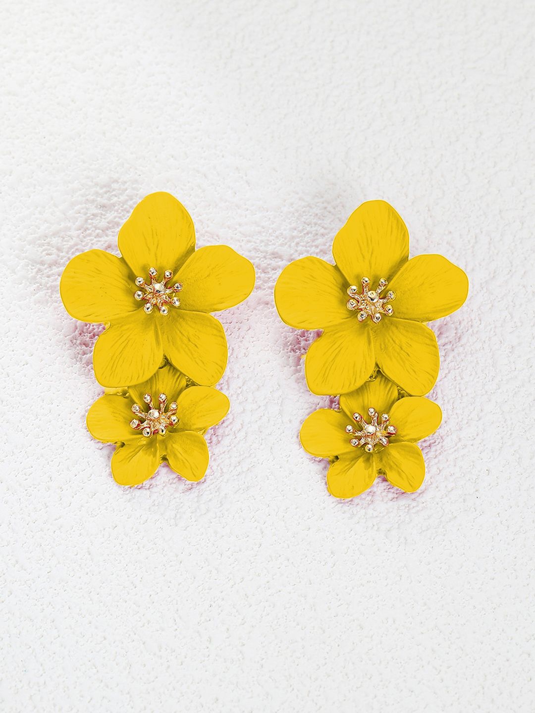 

KRENOZ Floral Drop Earrings, Yellow