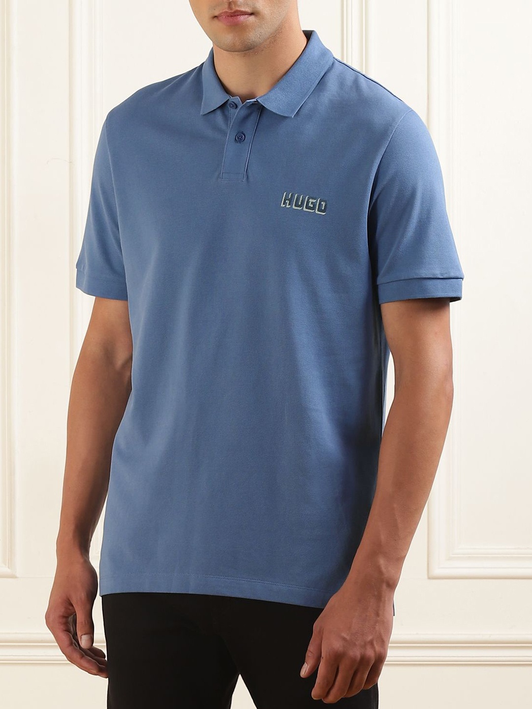 

HUGO Men Polo Collar Slim Fit T-shirt, Blue