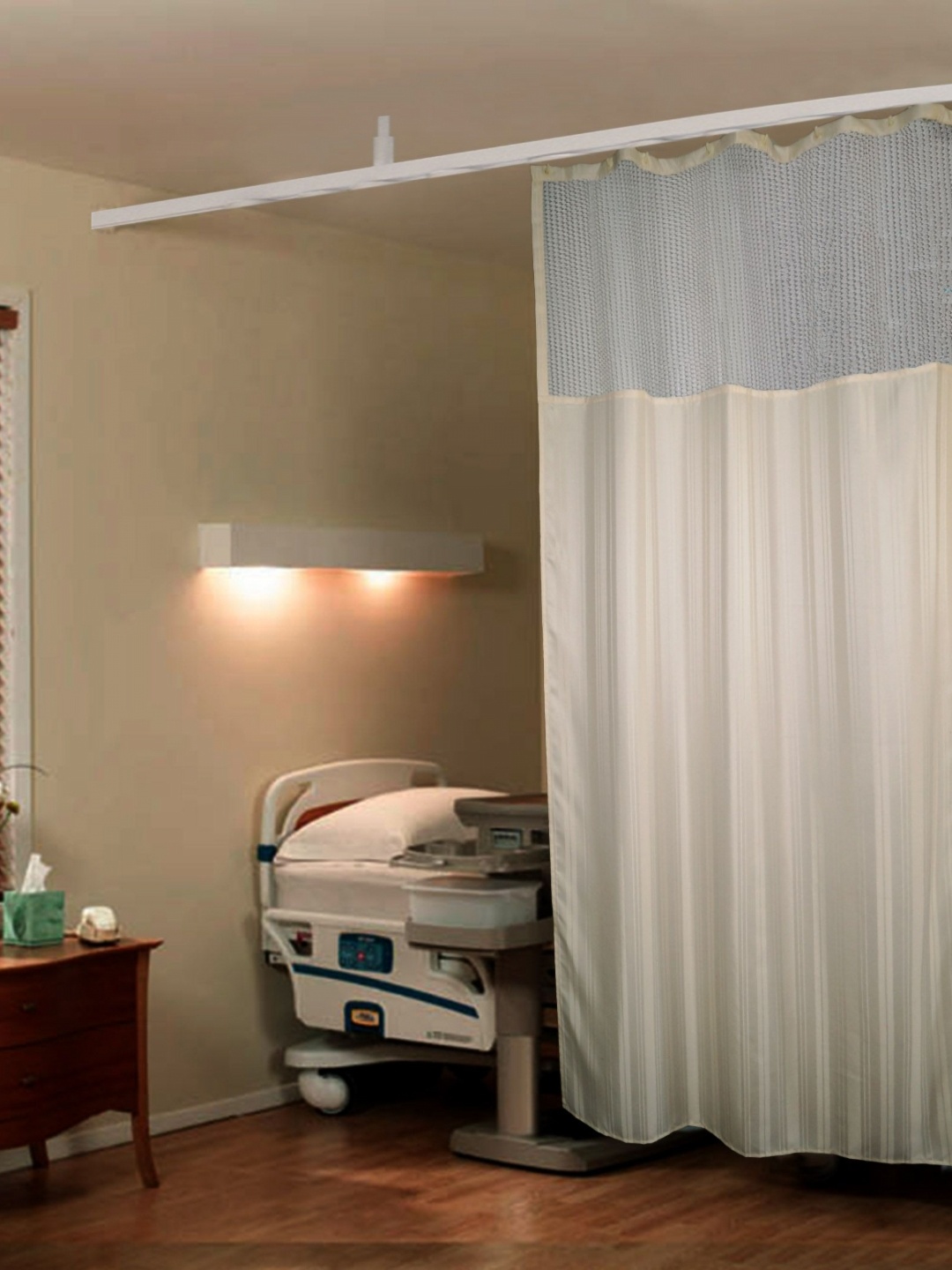 

Lushomes Cream-Coloured Sheer Rustfree Window Hospital Curtains