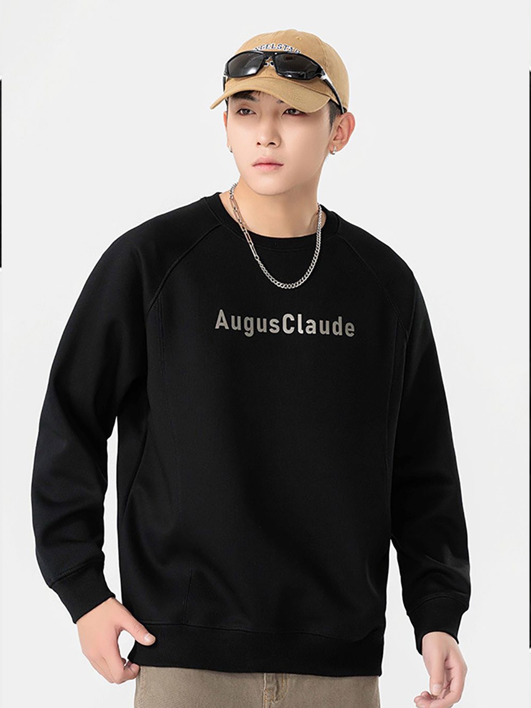 

StyleCast x Revolte Men Printed Round Neck Sweatshirt, Black