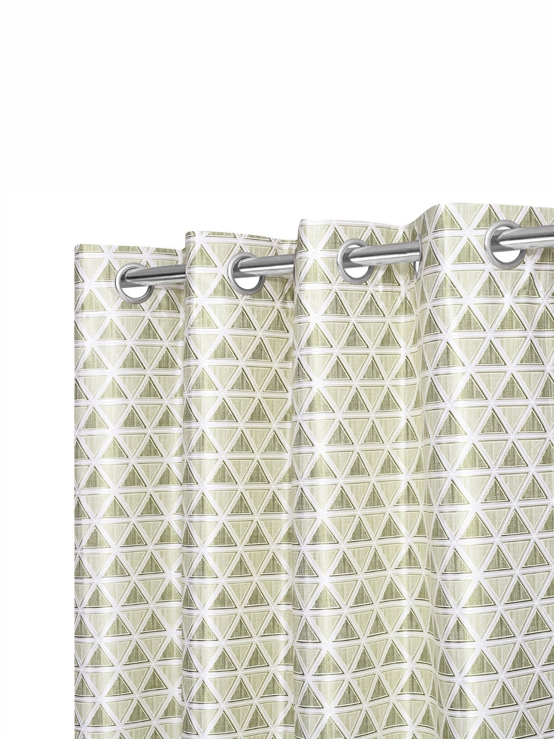 

REYANSH DECOR Green 2 Pieces Geometric Printed Room Darkening Window Curtains