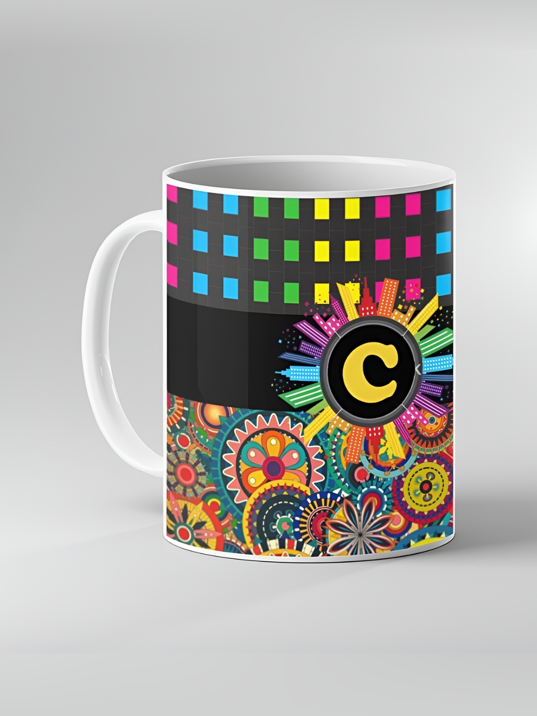 

Keviv White & Black Text or Slogans Printed Ceramic Glossy Mug 325ml