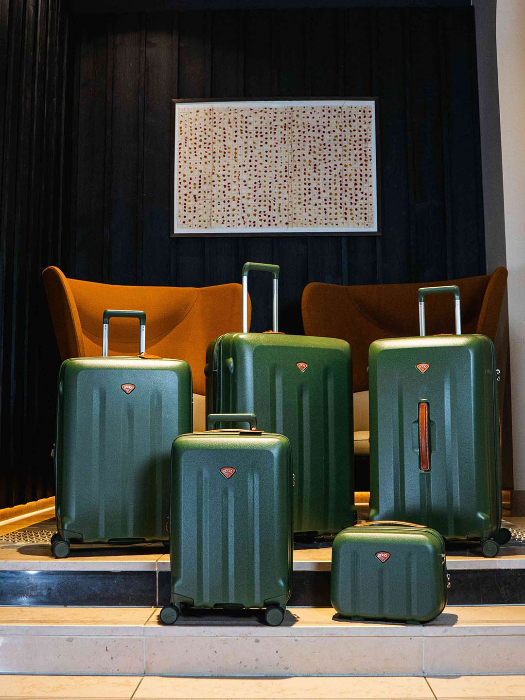 

JUMP Uppsala Rigid Set Of 3 Textured Hard-Sided Trolley Bags, Green