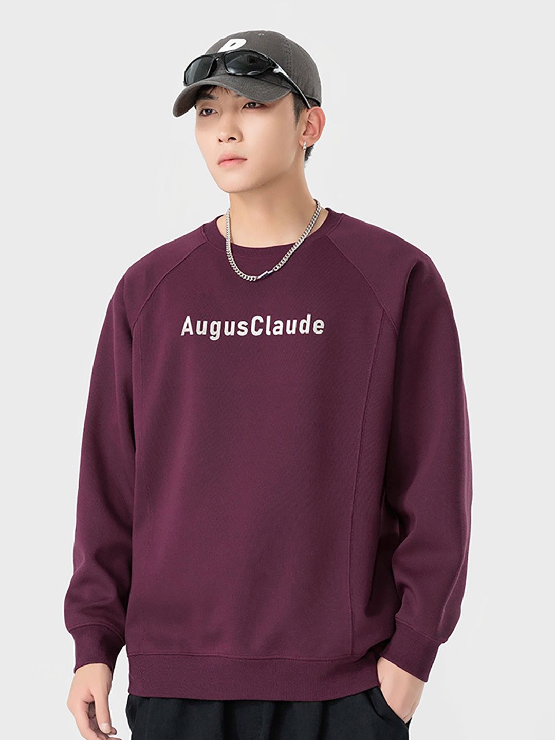 

StyleCast x Revolte Men Printed Long Sleeves Sweatshirt, Purple