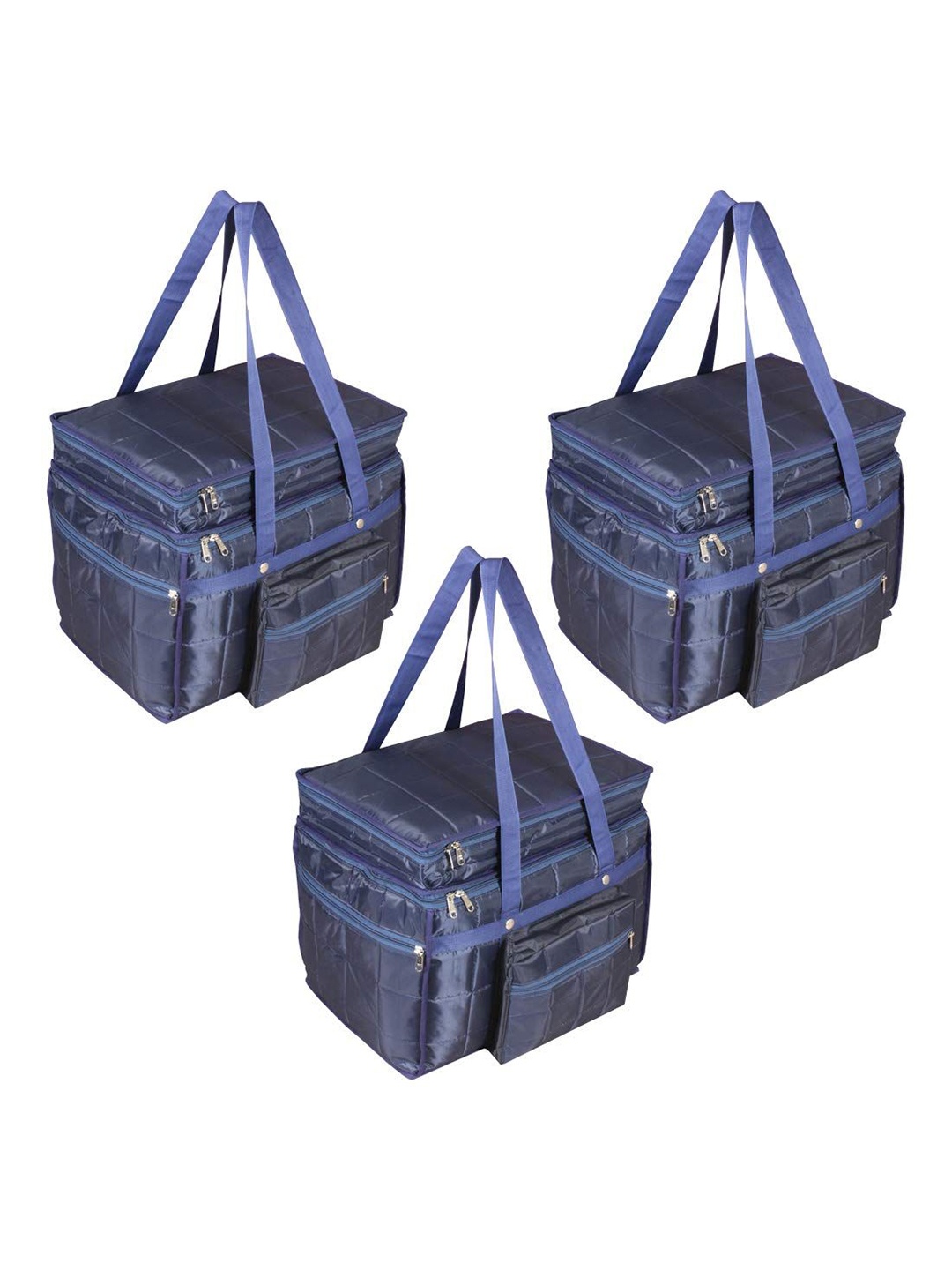 

prettykrafts Blue 3 Pieces Reusable Multi-Utility Organisers