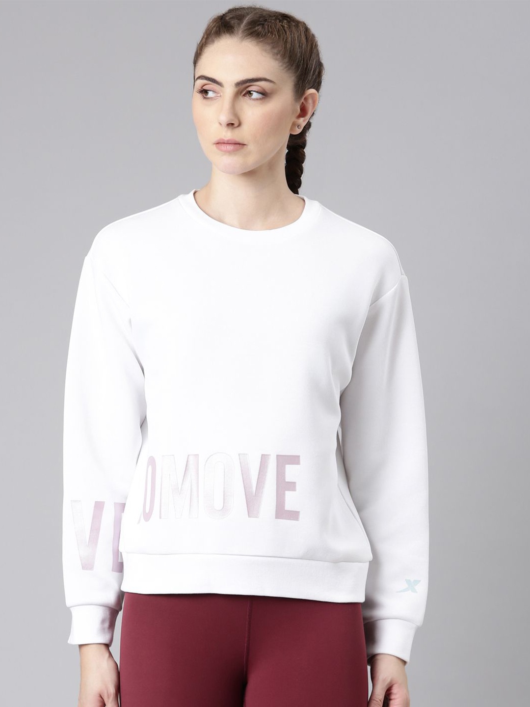 

Xtep Women Printed Dry Fit Round Neck Sweatshirt, White