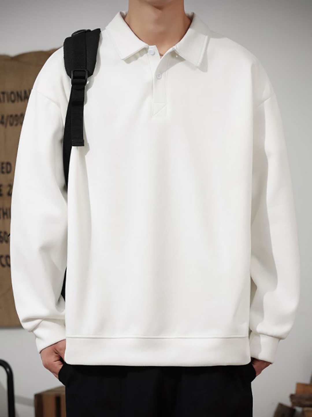 

StyleCast x Revolte Men Pullover Sweatshirt, White
