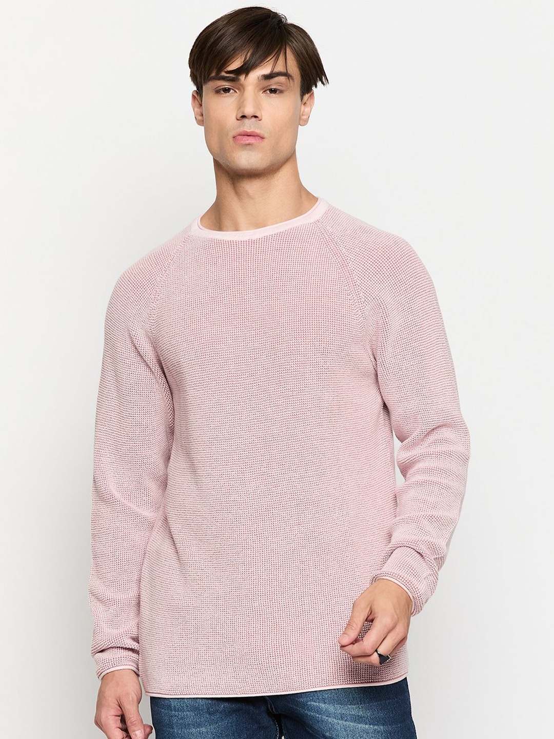 

GABBLE & WOLSH Men Self Design Pullover, Pink