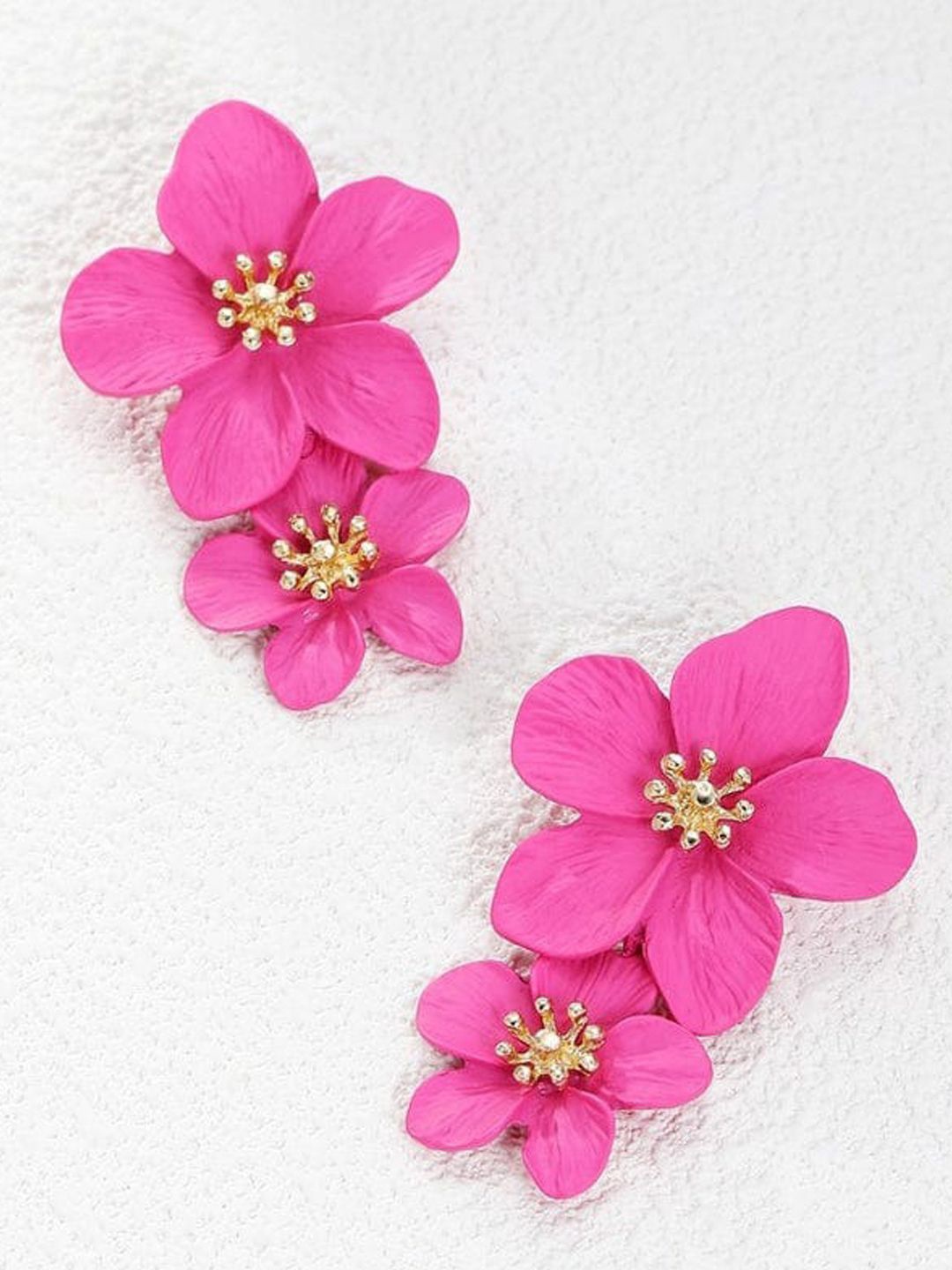 

FIMBUL Rhodium-Plated Floral Drop Earrings, Silver