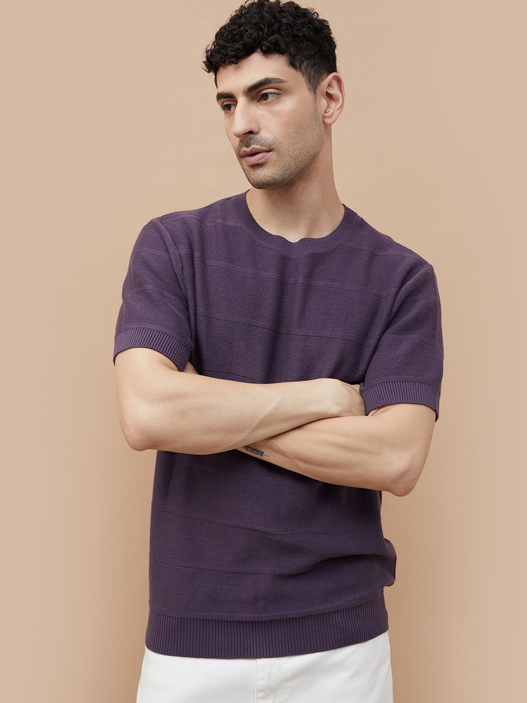 

CODE by Lifestyle Men Round Neck Sweatshirt, Purple