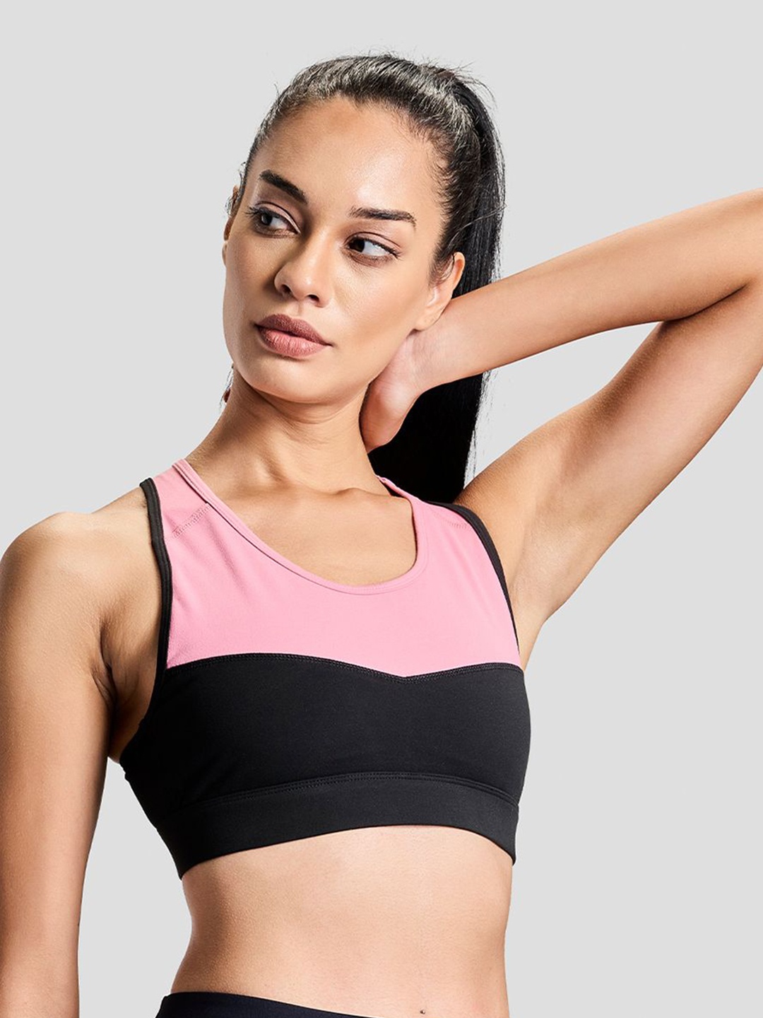 

BOLDFIT Women Colourblocked Full Coverage Bra, Pink