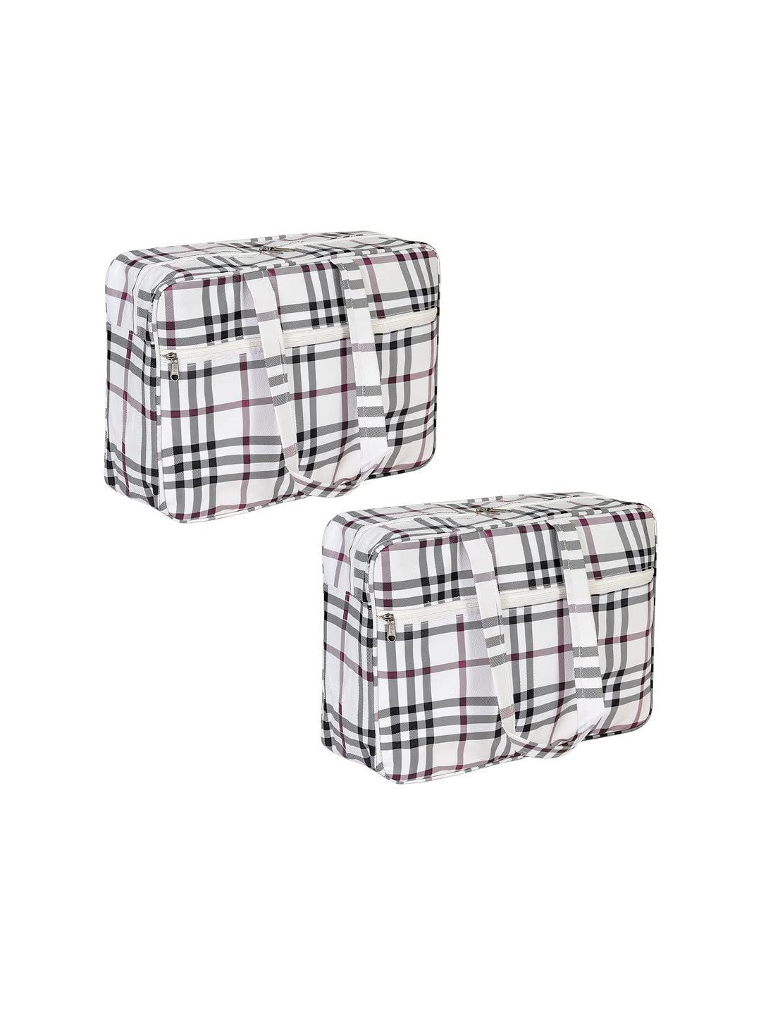 

prettykrafts Off White & Black 2 Pieces Printed Reusable Tote Bag Organisers