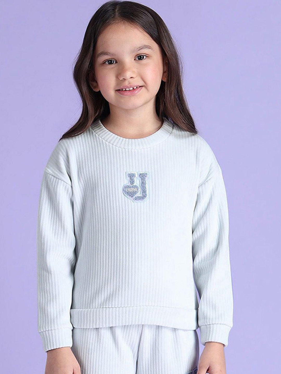 

U.S. Polo Assn. Kids Girls Brand Logo Printed Round Neck Sweatshirt, Blue