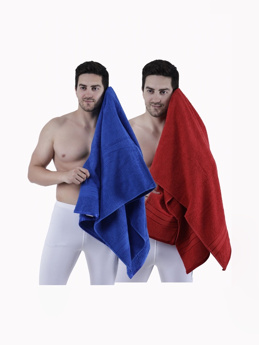 

Dollar Blue & Red 2 Pieces Cotton 400 GSM Bath Towels