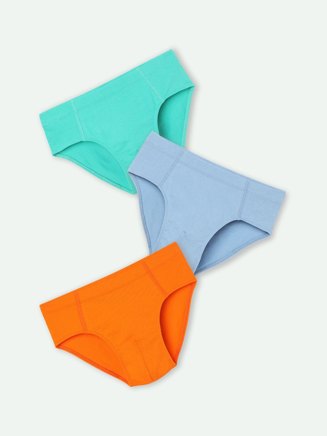 

Boys Pack Of 3 Animal Printed Mid-Rise Basic Briefs - MB-702, Orange
